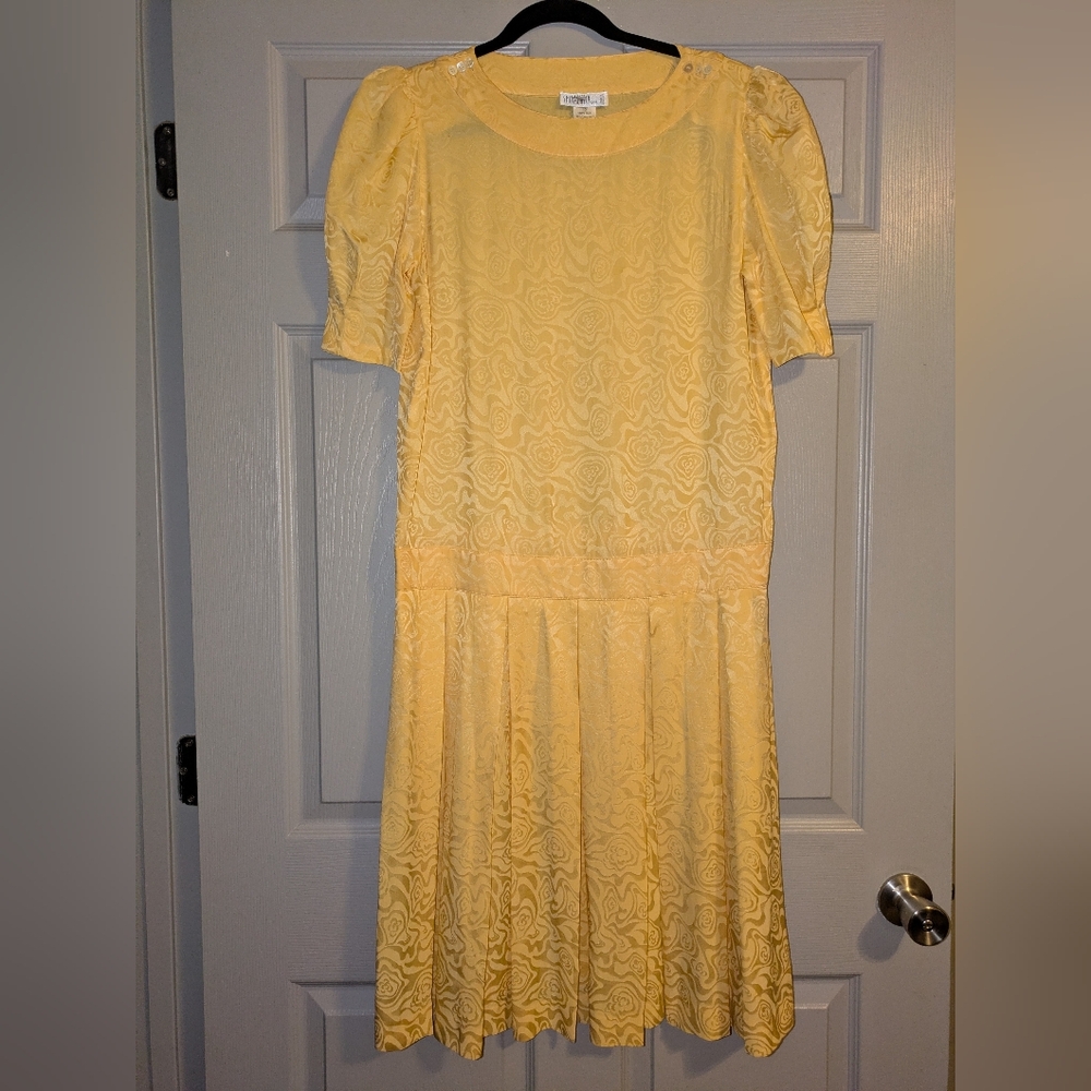 Yellow Women's Short-Sleeve Fit & Flare Dress
